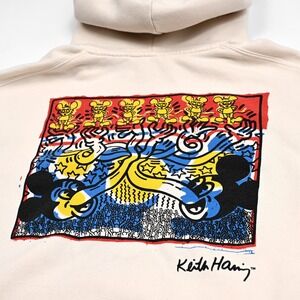 H&M Mickey Mouse Disney Keith Haring Hoodie Women's ‎ 20 Beige Street Art